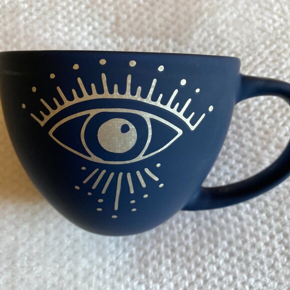 Stay Wild Moon Child Third Eye Matte Navy Blue Wide 18oz Cappuccino Coffee Mug - Picture 2 of 10